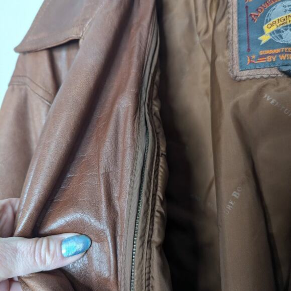 Wilsons Leather Adventure Bound Brown Leather Tie Waist Moto Jacket Pockets L - Picture 6 of 12